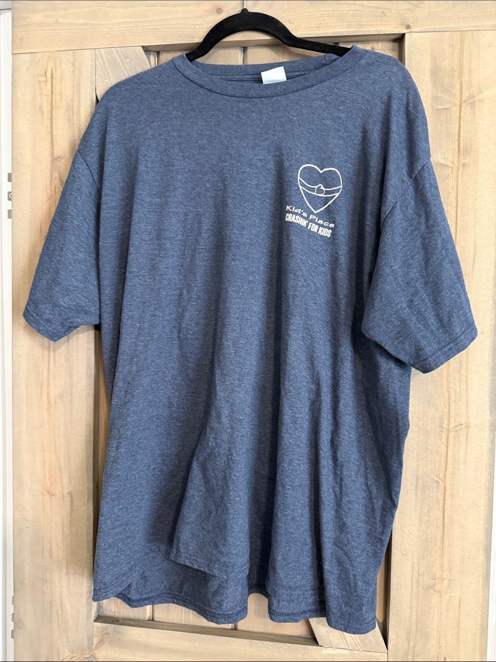 Port and Company Heather Navy Short-Sleeve Tee with White Chest Graphic